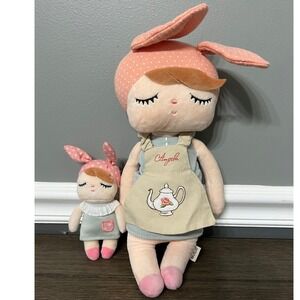 Metoo Angela Doll Bunny‎ with Teapot Apron Plush Doll & Clip